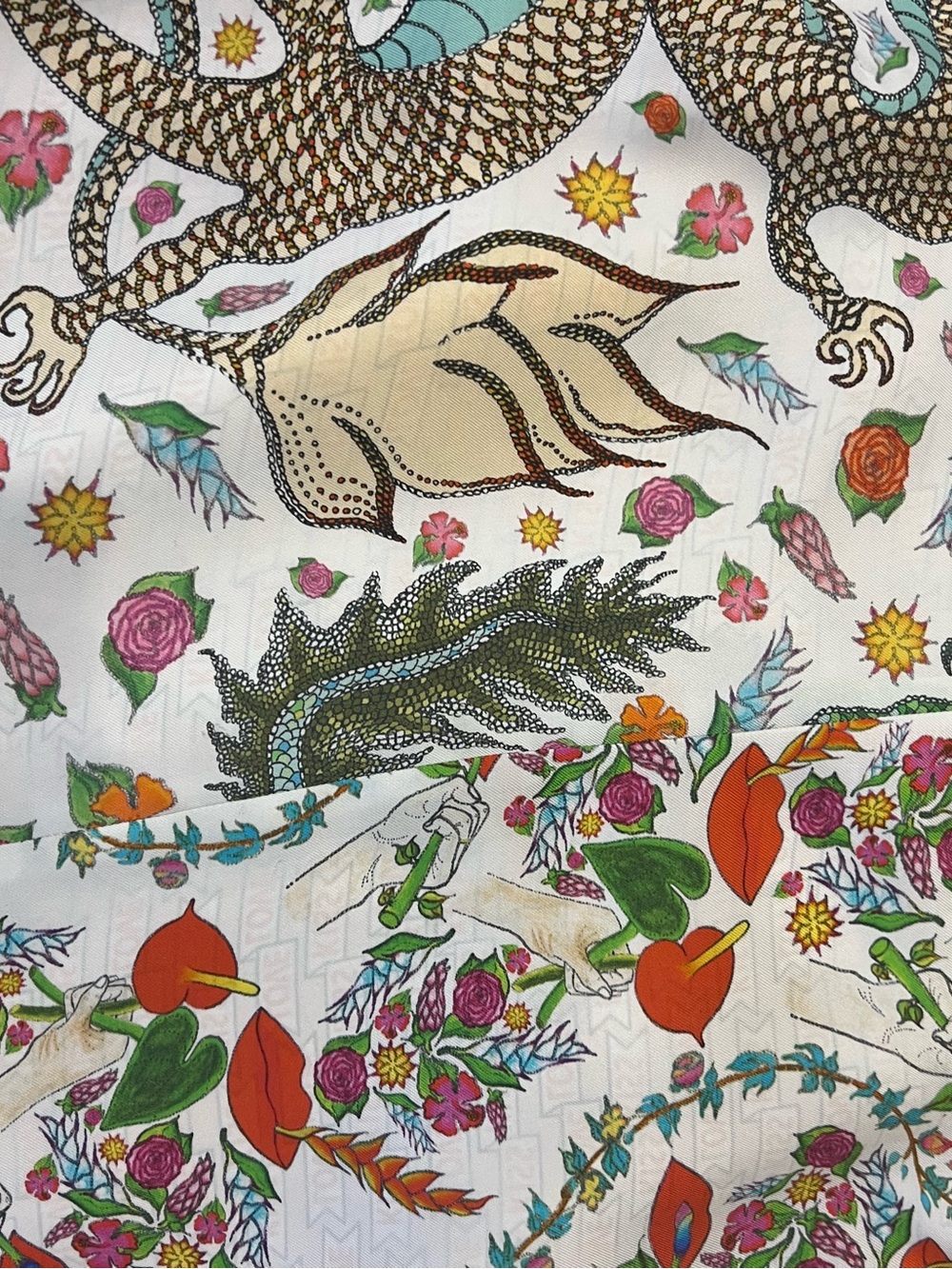 La Prestic Ouiston Floral & Dragon Print Spaghetti Strap Cami. - Picture 2 of 7